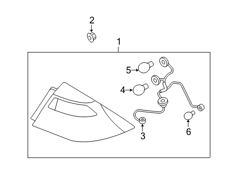 2009 Ford Taurus Bulbs Tail Lamp Assembly Diagram for 8G1Z-13405-A