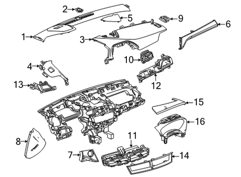 2020 Cadillac CT4 Cluster & Switches, Instrument Panel Speaker Grille Diagram for 84384666