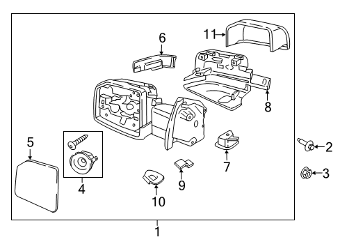 2019 Ford F-150 Mirrors Mirror Diagram for FL3Z-17683-JC