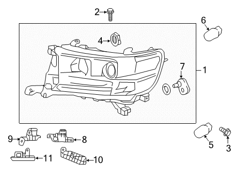 2020 Toyota Land Cruiser Headlamps Leveling Motor Diagram for 85661-37020