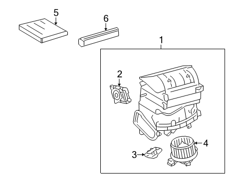 2009 Pontiac Vibe Blower Motor & Fan Blower Diagram for 19184661