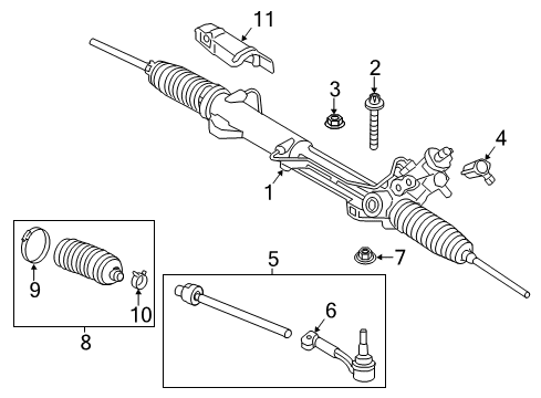 2015 BMW X1 Steering Column & Wheel, Steering Gear & Linkage Steering Tie Rod End Left Diagram for 32106793623