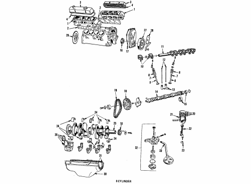 1985 Chrysler Fifth Avenue Engine Parts, Mounts, Cylinder Head & Valves, Camshaft & Timing, Oil Pan, Oil Pump, Crankshaft & Bearings, Pistons, Rings & Bearings Indicator Timing Diagram for 4095625