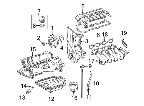 2010 Toyota Yaris Filters Gasket Diagram for 22271-21060