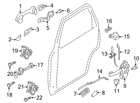 2012 Ford Escape Rear Door Window Regulator Diagram for 8L8Z-7827001-A