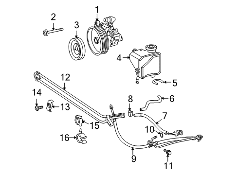 2008 Dodge Sprinter 2500 P/S Pump & Hoses, Steering Gear & Linkage Reservoir-Power Steering Pump Diagram for 68006175AA