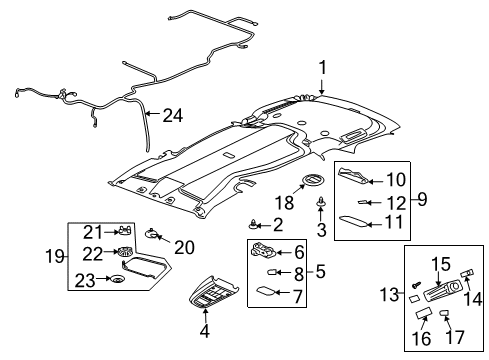 2005 Pontiac Montana Interior Trim - Roof Lamp Asm-Dome & Reading *Cashmere Diagram for 15836228