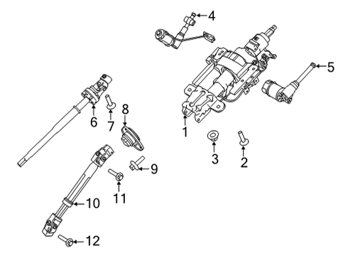 2022 Ford F-150 Steering Column Assembly Seal Screw Diagram for -W719525-S439