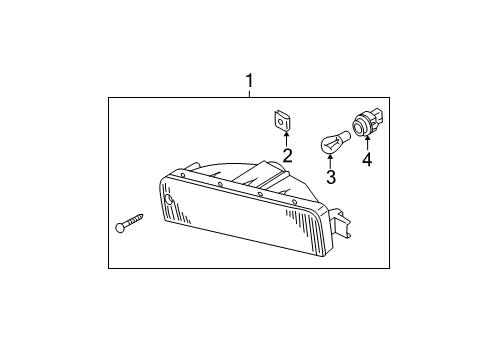 1998 Nissan Pathfinder Bulbs Lamp Assembly-Turn Signal, Front LH Diagram for 26135-0W025