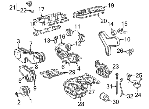 2006 Lexus RX400h Exhaust Manifold Exhaust Manifold Sub-Assembly, Right Diagram for 17140-20120