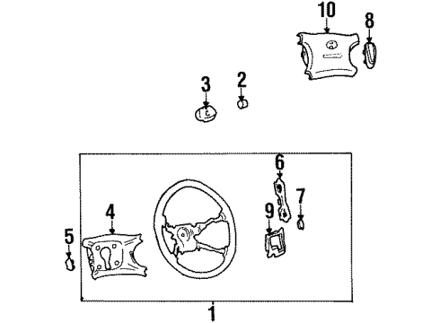 1997 Hyundai Sonata Steering Column & Wheel, Steering Gear & Linkage Plate Assembly-Horn Diagram for 56140-34500