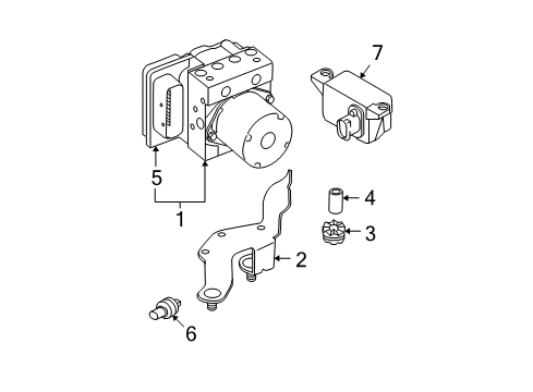 2004 BMW 525i Anti-Lock Brakes Hydro Unit Dsc Diagram for 34516767697