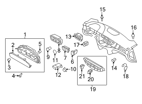 2009 Hyundai Genesis Instruments & Gauges Cluster Assembly-Instrument Diagram for 94001-3M000