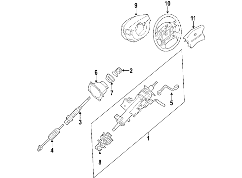 2013 Nissan Armada Steering Column & Wheel, Steering Gear & Linkage Column-Steering Tilt Diagram for 48810-9FM0B