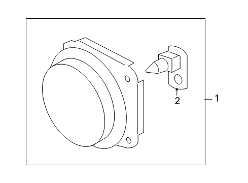 2007 Hummer H3 Fog Lamps Fog Lamp Assembly Diagram for 25949920