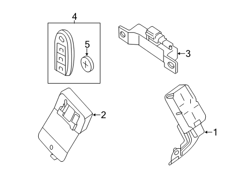 2016 Nissan Pathfinder Keyless Entry Components Buzzer Assy-Entry Card Diagram for 25640-3JA0D