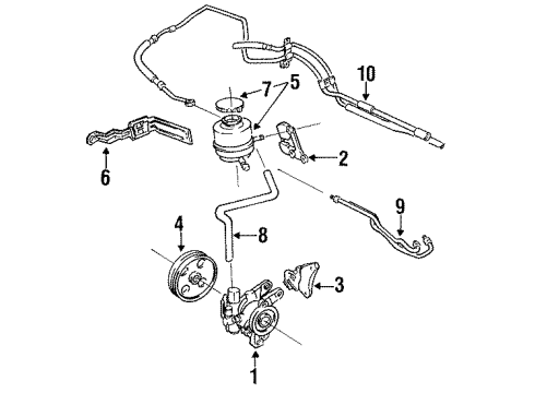 1992 Toyota Tercel P/S Pump & Hoses, Steering Gear & Linkage Lines Diagram for 44410-16203