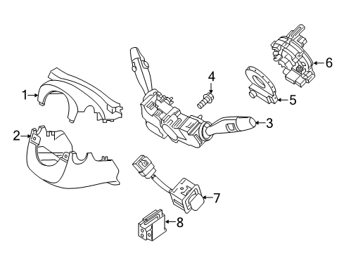 2016 Hyundai Genesis Shroud, Switches & Levers Switch Assembly-Tilt & Tele Diagram for 93691-B1000-RNB
