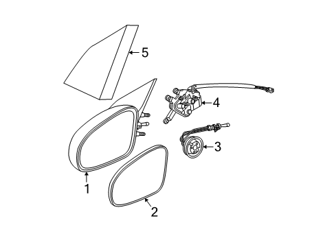 2004 Saturn Ion Mirrors Mirror, Outside Rear View (Reflector Glass Only) Diagram for 22692163