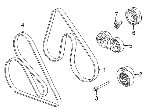 2013 Ford F-150 Belts & Pulleys Serpentine Tensioner Diagram for BL3Z-6A228-A