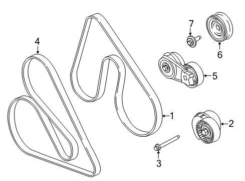 2013 Ford F-150 Belts & Pulleys Water Pump Belt Diagram for BL3Z-8620-A