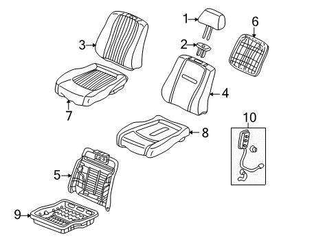 2001 Honda Accord Front Seat Components Guide, Headrest *B95L* (LAPIS) Diagram for 81144-SH3-003YC