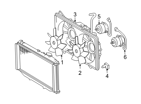 2001 Lexus GS430 Cooling System, Radiator, Water Pump, Cooling Fan Shroud, Fan Diagram for 16711-50150