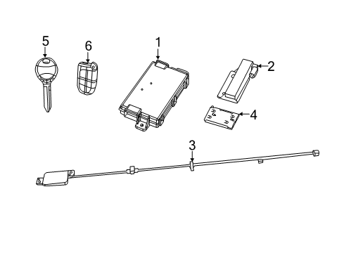 2021 Chrysler 300 Keyless Entry Components Receiver-Hub Diagram for 68441615AA