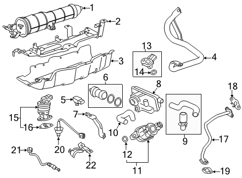 2020 Honda HR-V Powertrain Control Valve Assembly, Purge Control Solenoid Diagram for 36162-R1A-A01