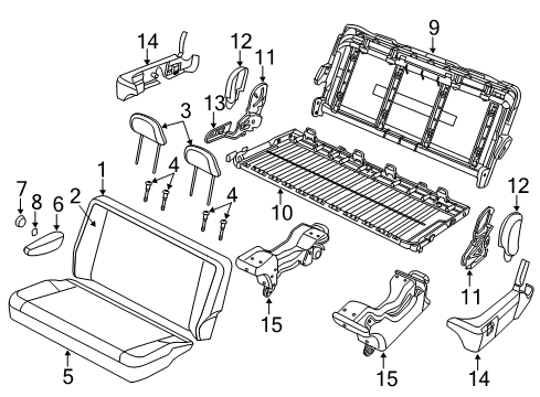 2013 Ram C/V Second Row Seats RISER-Seat Diagram for 68138808AA