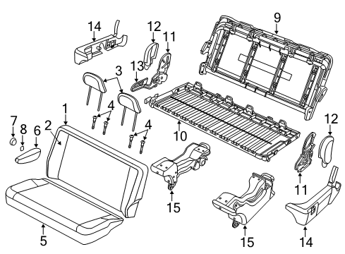 2013 Ram C/V Second Row Seats Frame-Rear Seat Back Diagram for 68194203AA