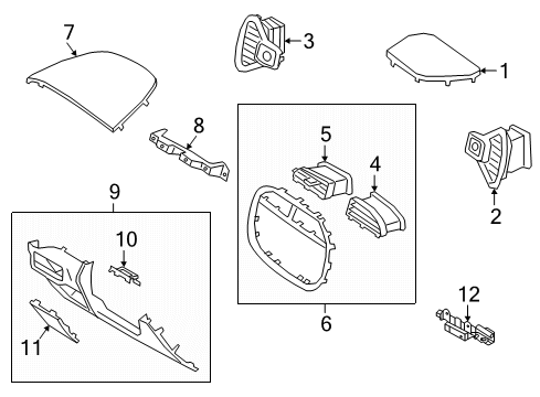 2022 Kia Soul Cluster & Switches, Instrument Panel Panel Assembly-Cluster F Diagram for 84835K0000WK