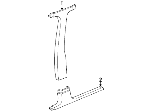 1994 Pontiac Grand Prix Interior Trim - Pillars, Rocker & Floor Molding Asm-Windshield Side Upper Garnish *Graphite Diagram for 10257020