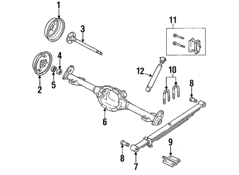 1994 GMC Jimmy Rear Brakes Bushing, Rear Spring Diagram for 468481
