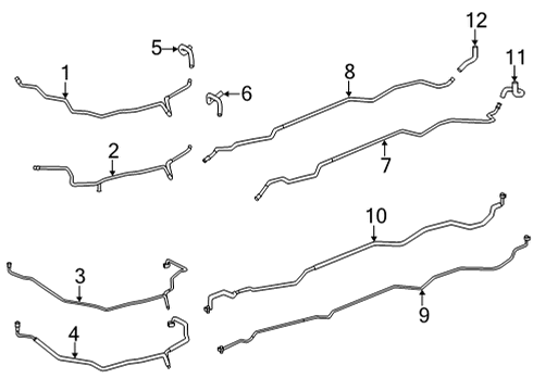 2022 Toyota Highlander Rear A/C Lines Liquid Line Diagram for 88716-0E560