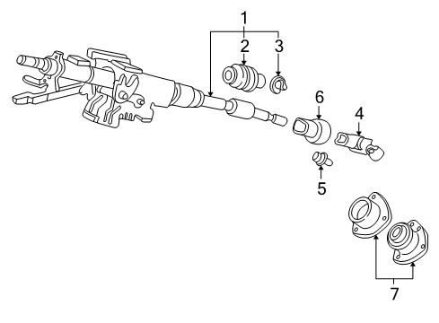 1998 Honda CR-V Steering Column & Wheel, Steering Gear & Linkage Column Assembly, Steering Diagram for 53200-S10-A05