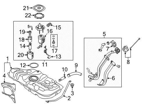 2018 Kia Forte Fuel Injection Hose-Fuel Filler Diagram for 31036A7500