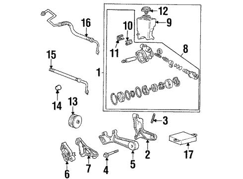 1994 Buick Skylark P/S Pump & Hoses, Steering Gear & Linkage Pump Asm-P/S Diagram for 26038948