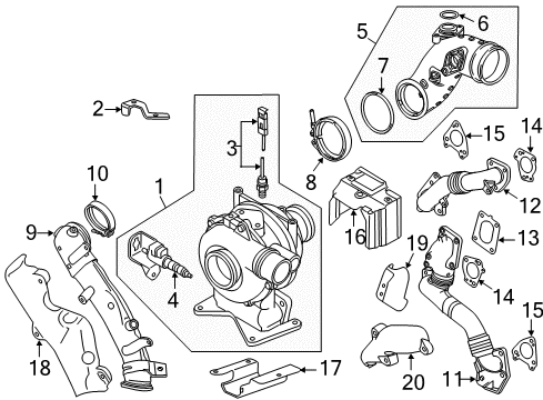 2012 Chevrolet Silverado 3500 HD Turbocharger Heat Shield Diagram for 12638439