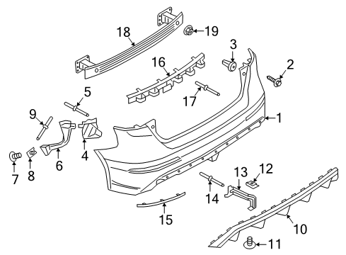 2016 Ford Focus Rear Bumper Outer Bracket Diagram for F1EZ-17D942-J