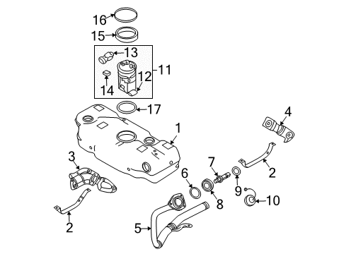 2007 Chevrolet Aveo5 Fuel Supply Fuel Pump Diagram for 96447645