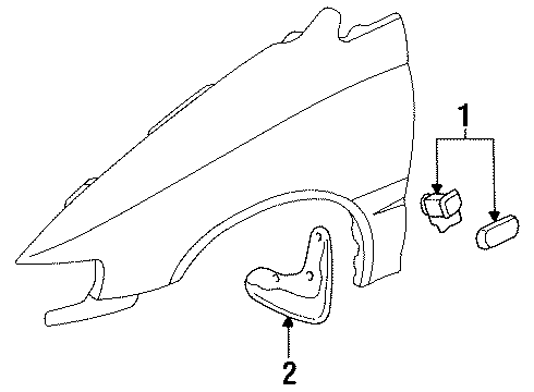 1996 Honda Odyssey Exterior Trim - Fender Protector, R. FR. Fender *BG34P* (AZURE BLUE GREEN PEARL) Diagram for 75301-SX0-A11ZA