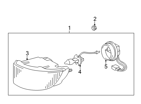 1997 Lexus ES300 Bulbs Lamp Assembly, Fog, RH Diagram for 81210-33080