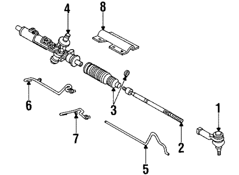 1999 Ford Contour Steering Column & Wheel, Steering Gear & Linkage Gear Assembly Diagram for F73Z-3504-ACRM