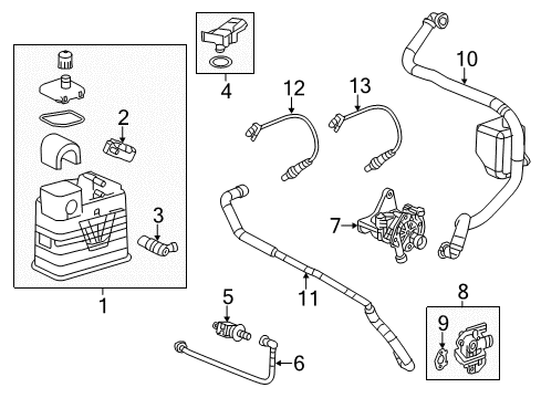 2014 Chevrolet Impala Emission Components Tube Diagram for 12631953