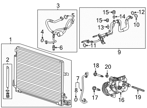 2016 Cadillac ATS Oil Cooler Oil Cooler Diagram for 22960693