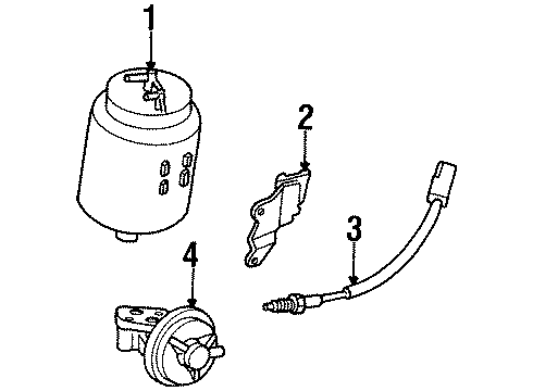 1995 Ford Probe Emission Components Oxygen Sensor Diagram for F42Z9F472A