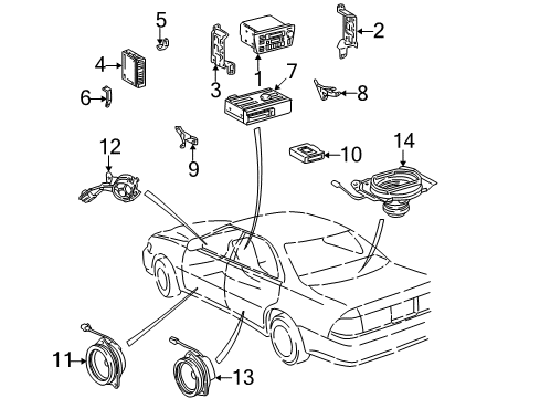 1999 Lexus ES300 Sound System Bracket, Radio, NO.2 Diagram for 86212-33090
