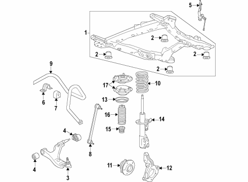 2020 Cadillac XT6 Headlamps - Chassis Electrical Lower Control Arm Diagram for 84892165