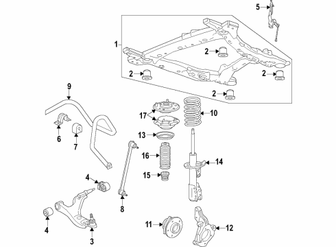 2020 Cadillac XT6 Headlamps - Chassis Electrical Strut Dust Shield Diagram for 23103753